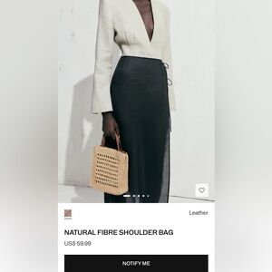 Mango NATURAL FIBRE SHOULDER BAG